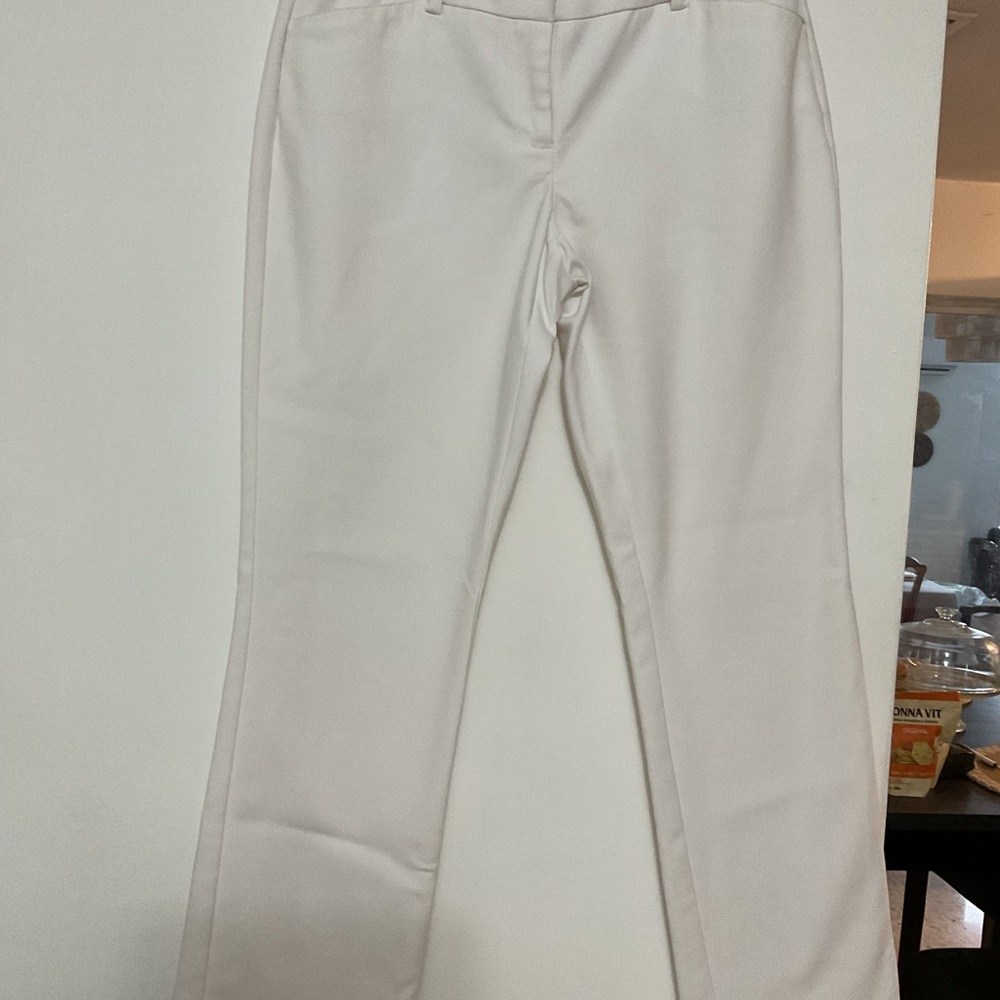 Women's Cream Straight-Leg Dress Pants